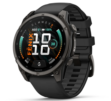 Garmin fēnix 9 47mm sportwatch Carbon Gray DLC Titanium con cinturino Black/Pebble Gray - vista 1