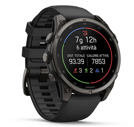 Garmin fēnix 9 47mm sportwatch Carbon Gray DLC Titanium con cinturino Black/Pebble Gray - vista 3