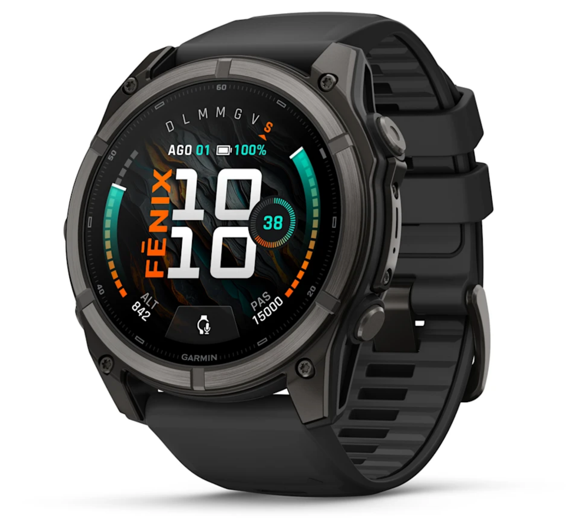 Garmin fēnix 9 51mm sportwatch Carbon Gray DLC Titanium con cinturino Black/Pebble Gray - vista 1