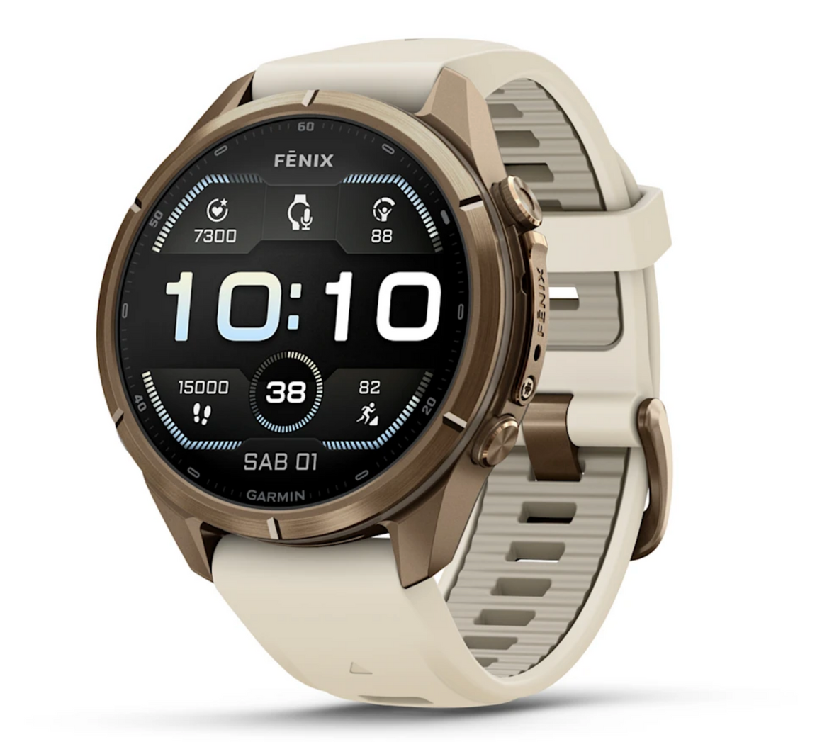 Garmin fēnix 9 Pro 43mm sportwatch Gold PVD Titanium con cinturino Cream/French Gray - vista 1