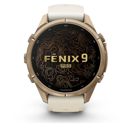 Garmin fēnix 9 Pro 43mm sportwatch Gold PVD Titanium con cinturino Cream/French Gray - vista 2