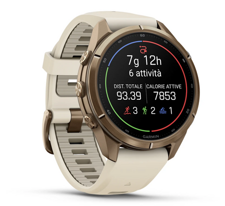 Garmin fēnix 9 Pro 43mm sportwatch Gold PVD Titanium con cinturino Cream/French Gray - vista 3