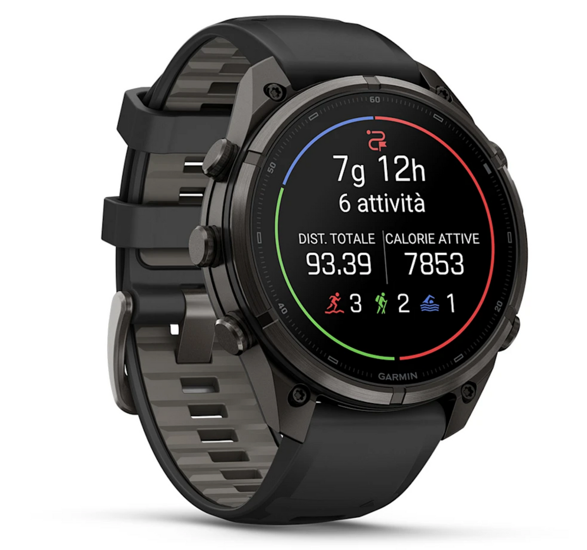 Garmin fēnix 9 Pro 47mm sportwatch Carbon Gray DLC Titanium con cinturino Black/Pebble Gray - vista 3