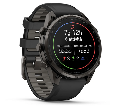 Garmin fēnix 9 Pro 47mm sportwatch Carbon Gray DLC Titanium con cinturino Black/Pebble Gray - vista 3