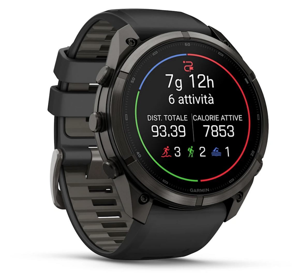 Garmin fēnix 9 Pro 51mm sportwatch Carbon Gray DLC Titanium con cinturino Black/Pebble Gray - vista 3