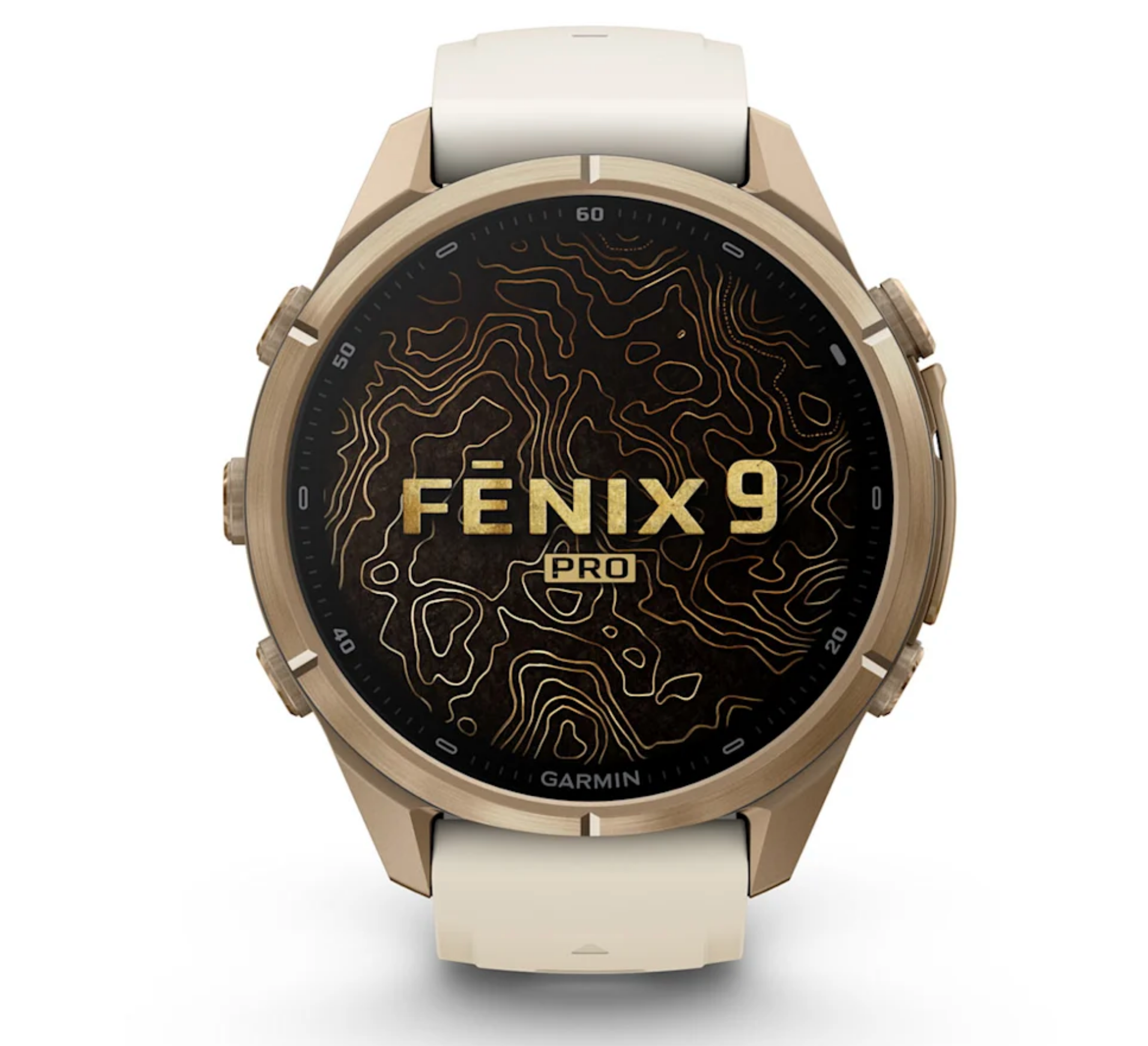 Garmin fēnix 9 Pro iR 43mm sportwatch Gold PVD Titanium con cinturino Cream/French Gray - vista 2