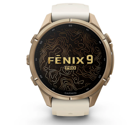 Garmin fēnix 9 Pro iR 43mm sportwatch Gold PVD Titanium con cinturino Cream/French Gray - vista 2