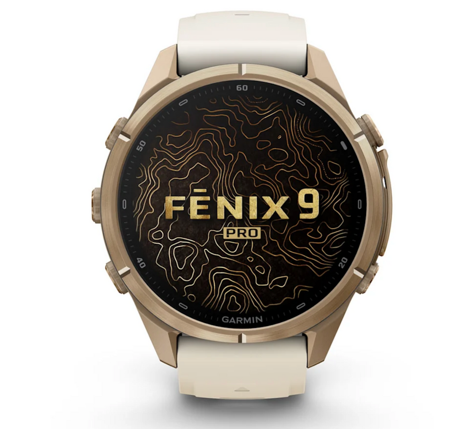 Garmin fēnix 9 Pro iR 43mm sportwatch Gold PVD Titanium con cinturino Cream/French Gray - vista 2