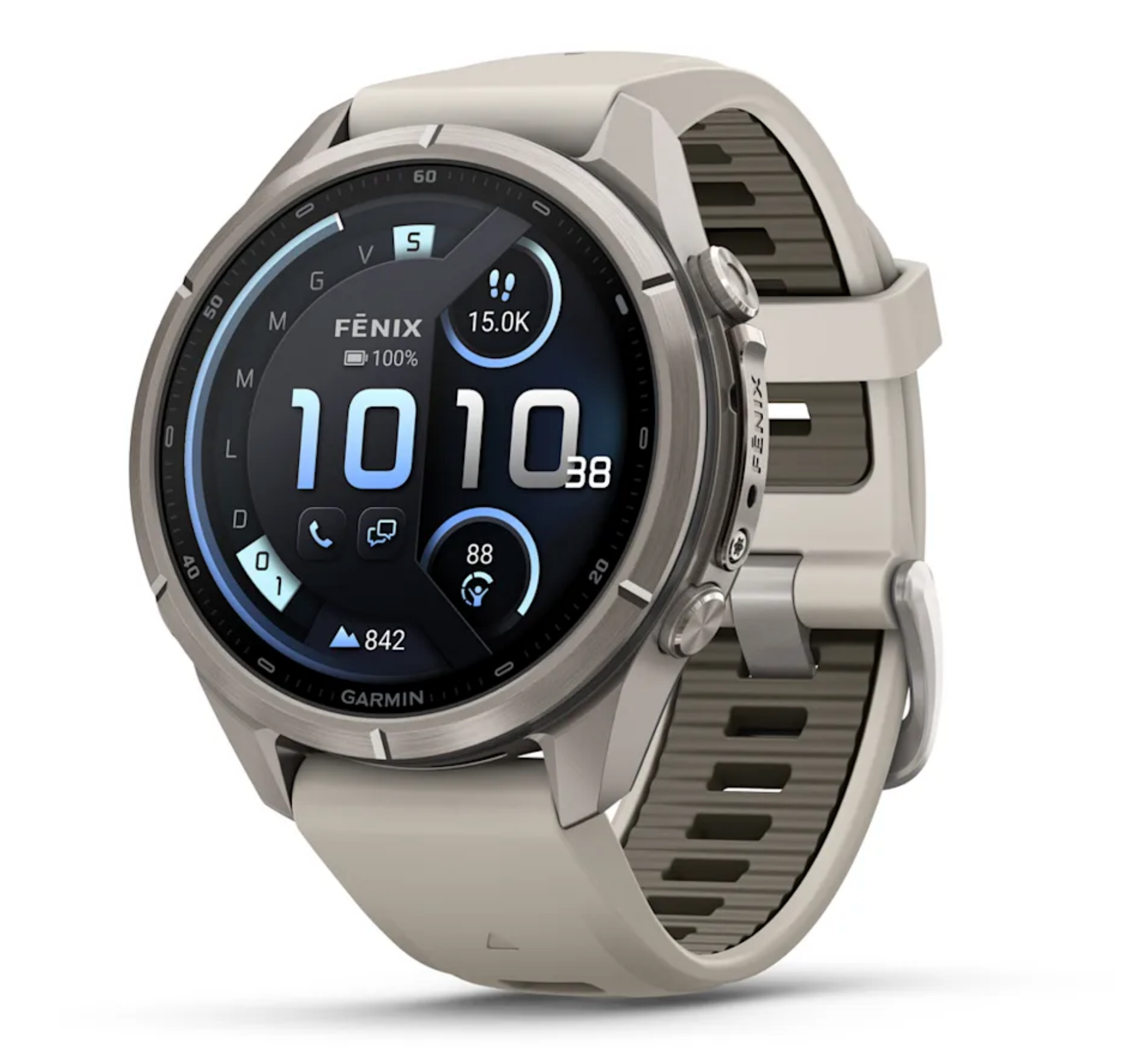 Garmin fēnix 9 Pro iR 43mm sportwatch Titanium con cinturino Fog Gray - vista 1