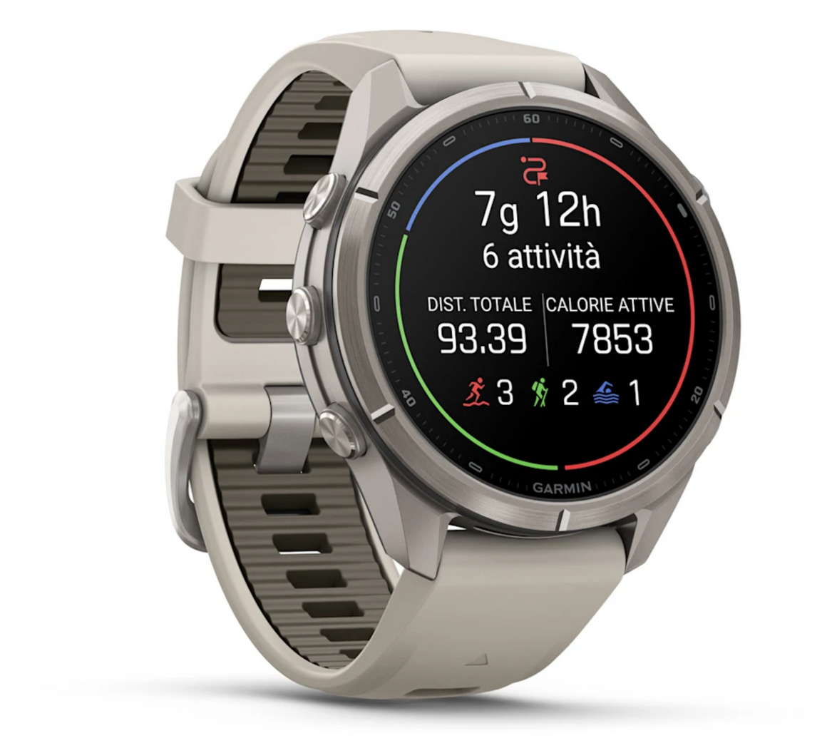 Garmin fēnix 9 Pro iR 43mm sportwatch Titanium con cinturino Fog Gray - vista 3