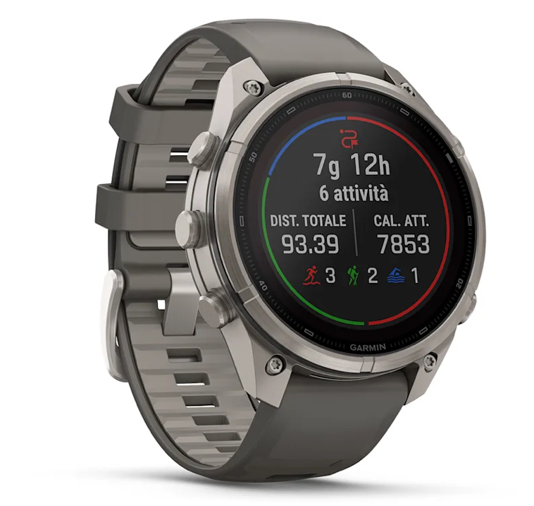 Garmin fēnix 9 Pro iR 47mm sportwatch Solar Titanium con cinturino Pebble Gray/Silver Gray - vista 3
