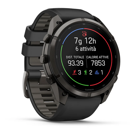 Garmin fēnix 9 Pro iR 51mm sportwatch Carbon Gray DLC Titanium con cinturino Black/Pebble Gray - vista 3