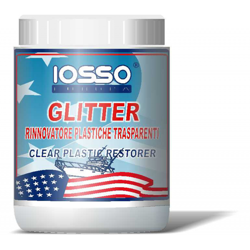 Iosso Glitter pasta lucidante professionale per superfici plastiche trasparenti vetroresina e vetro 250ml