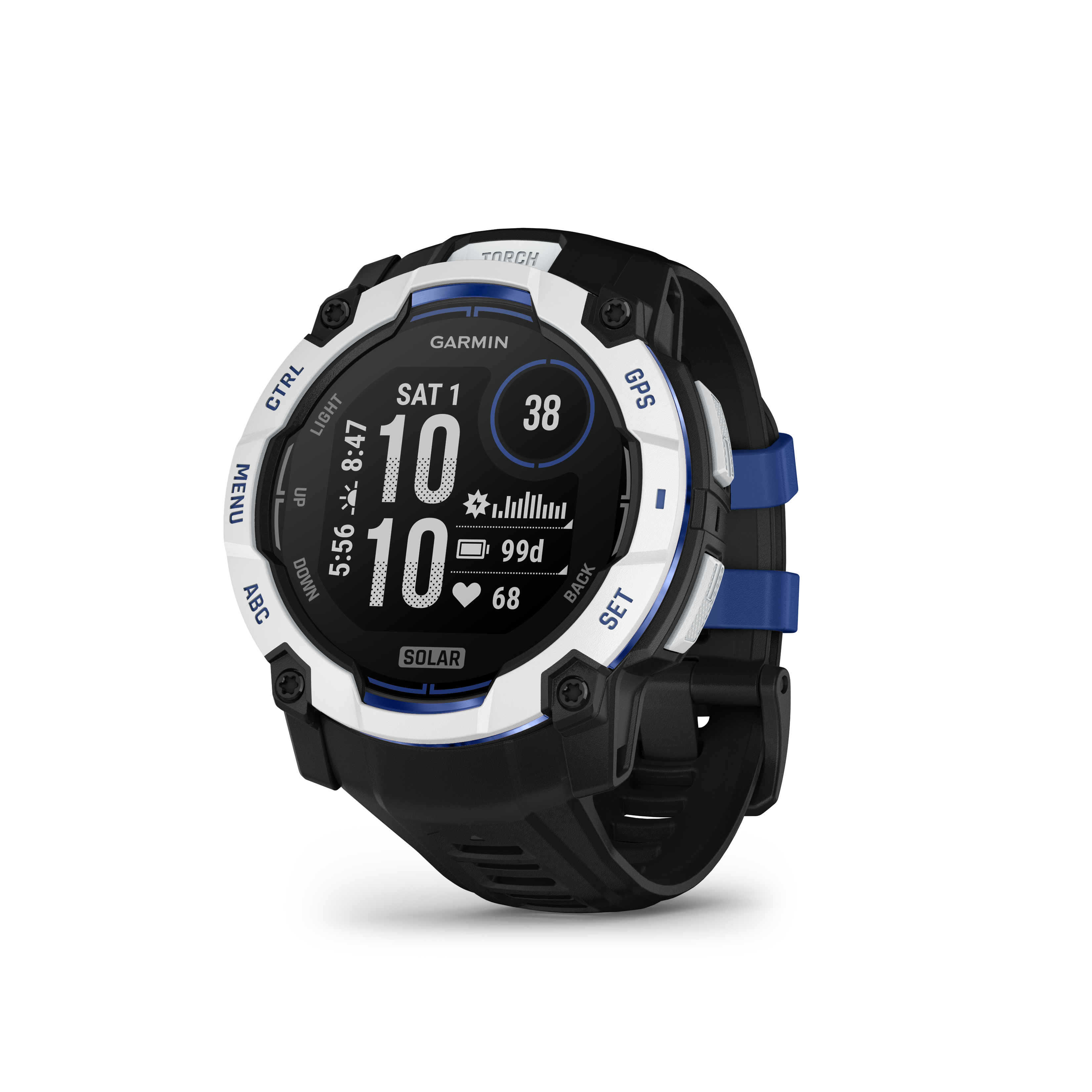 Garmin Instinct 3 50mm Solar Whitestone Bolt Blue