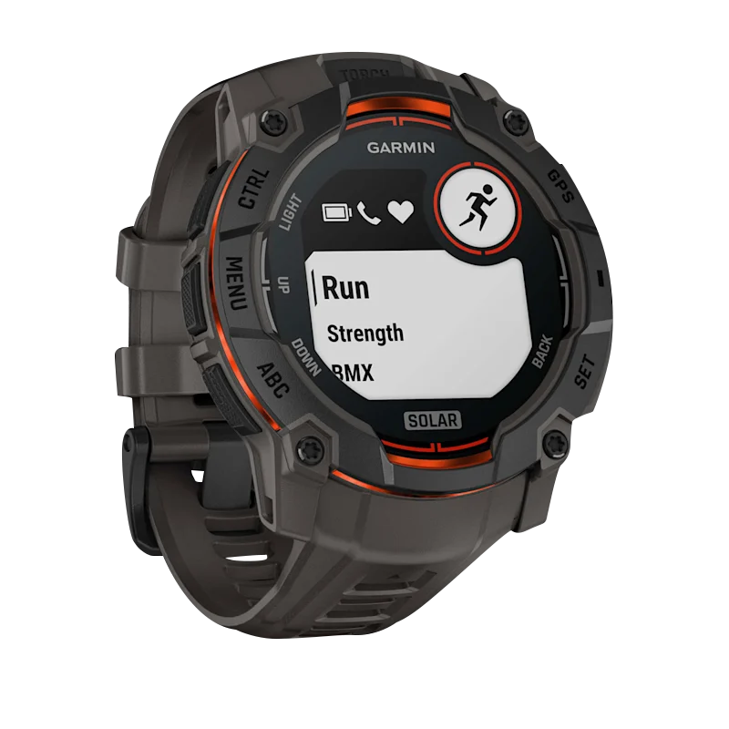 Garmin Instinct 3 50mm Solar vista laterale Black Charcoal