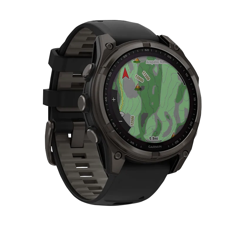 Garmin fenix 8 51mm Solar vista laterale Black