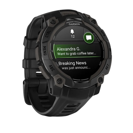 Garmin Instinct 3 45mm Amoled vista laterale Black