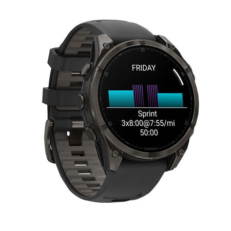 Garmin fenix 8 51mm Amoled vista laterale Black