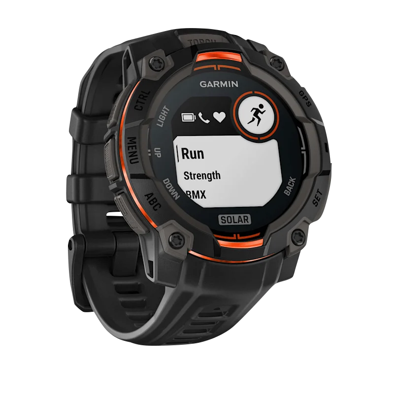 Garmin Instinct 3 45mm Solar vista laterale Black