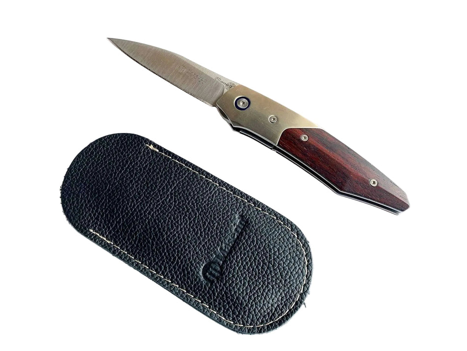 Coltello Maserin Spider II con fodero nero in cuoio