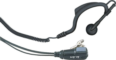 Auricolare Midland MA21-LK con microfono regolabile e cavo spiralato, connettore Kenwood.