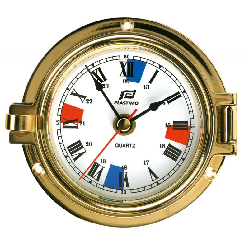 Plastimo Orologio da Bordo 3" Ottone Lucido con Zona Silenzio Radio