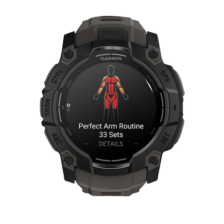 Garmin Instinct 3 50mm Amoled dettaglio cassa Charcoal