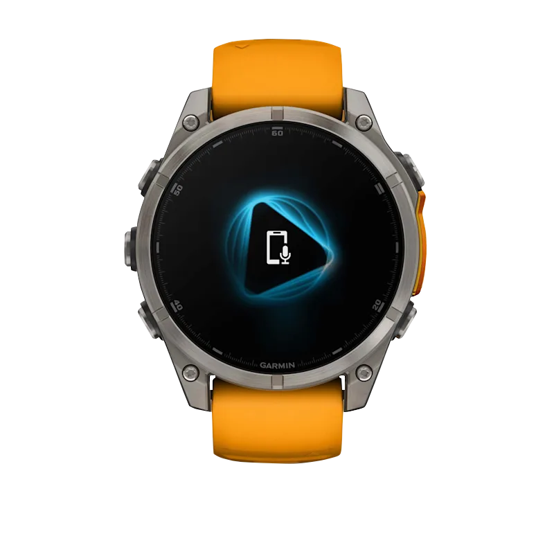 Garmin fenix 8 47mm Amoled dettaglio cassa Spark Orange