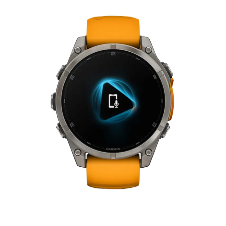 Garmin fenix 8 47mm Amoled dettaglio cassa Spark Orange