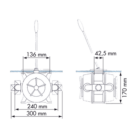 Plastimo Pompa di Sentina Manuale Autoadescante Doppio Effetto - vista laterale