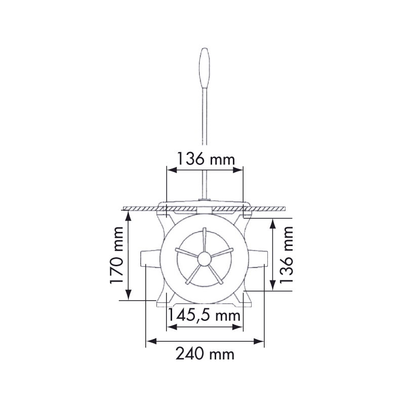 Plastimo Pompa di Sentina Manuale Semplice Effetto - vista laterale