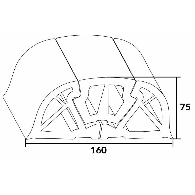 Tessilmare Profilo Bumper 160 Bianco mt.2