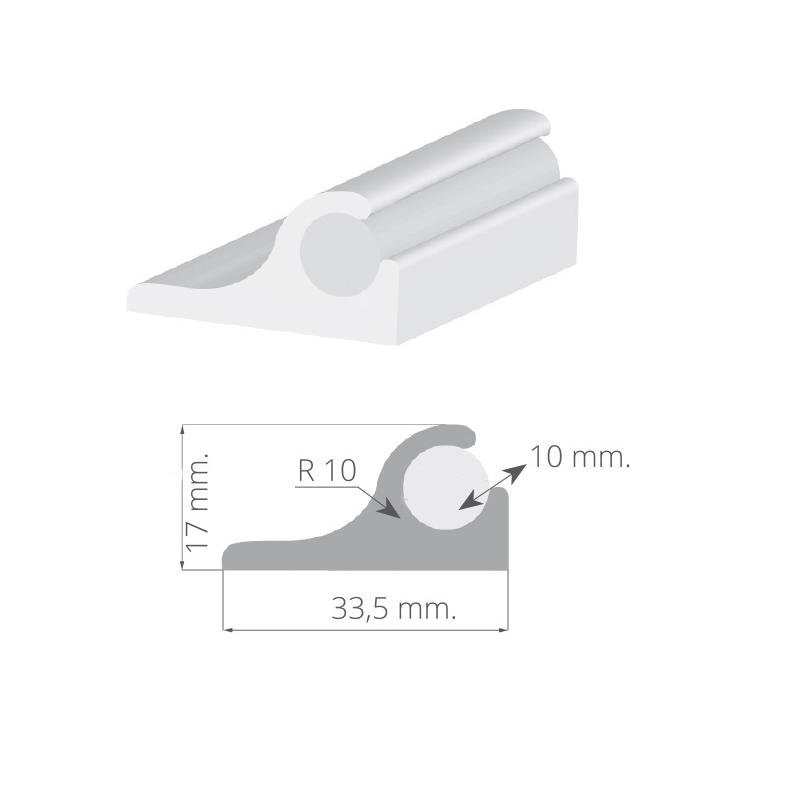 Tessilmare Profilo in PVC per Cuscineria mt.4