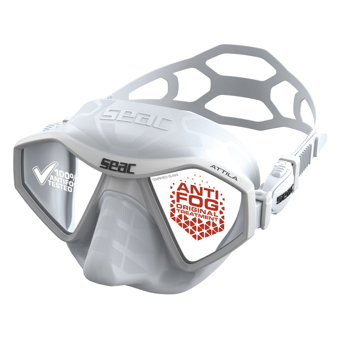 Seac Attila Antifog maschera apnea Bianco
