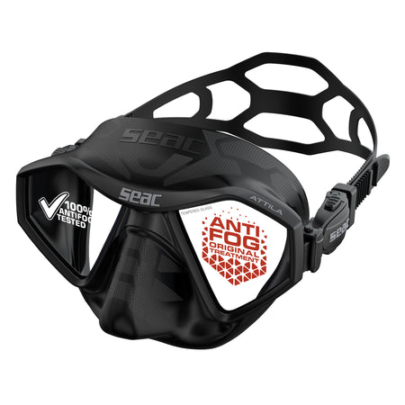 Seac Attila Antifog maschera apnea Nero