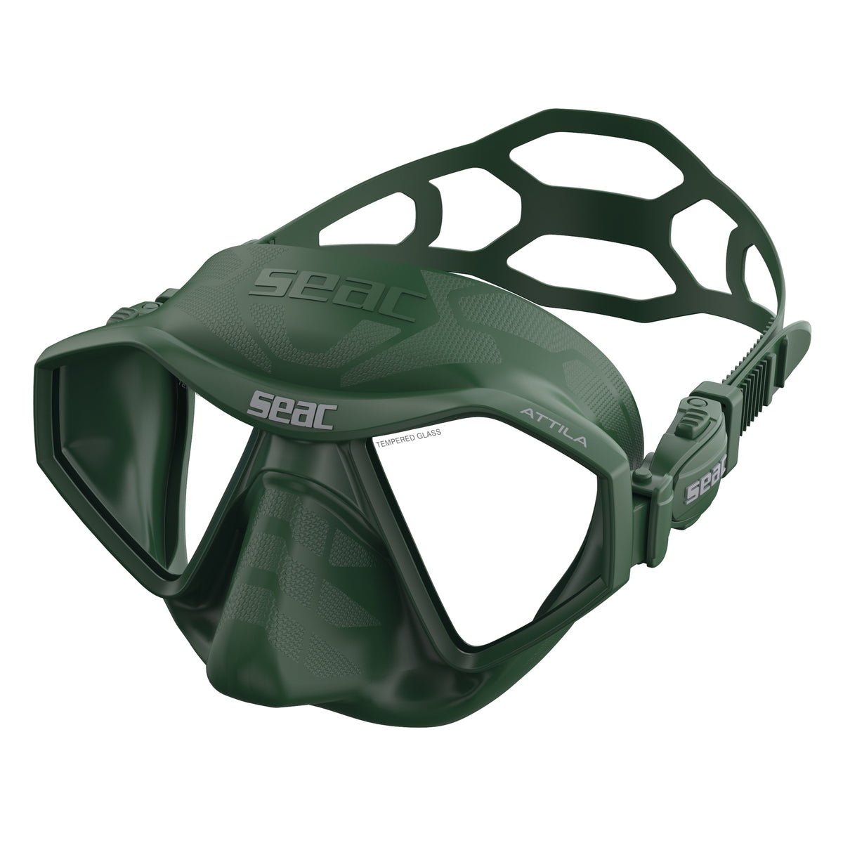 Seac Attila Antifog maschera apnea Verde militare