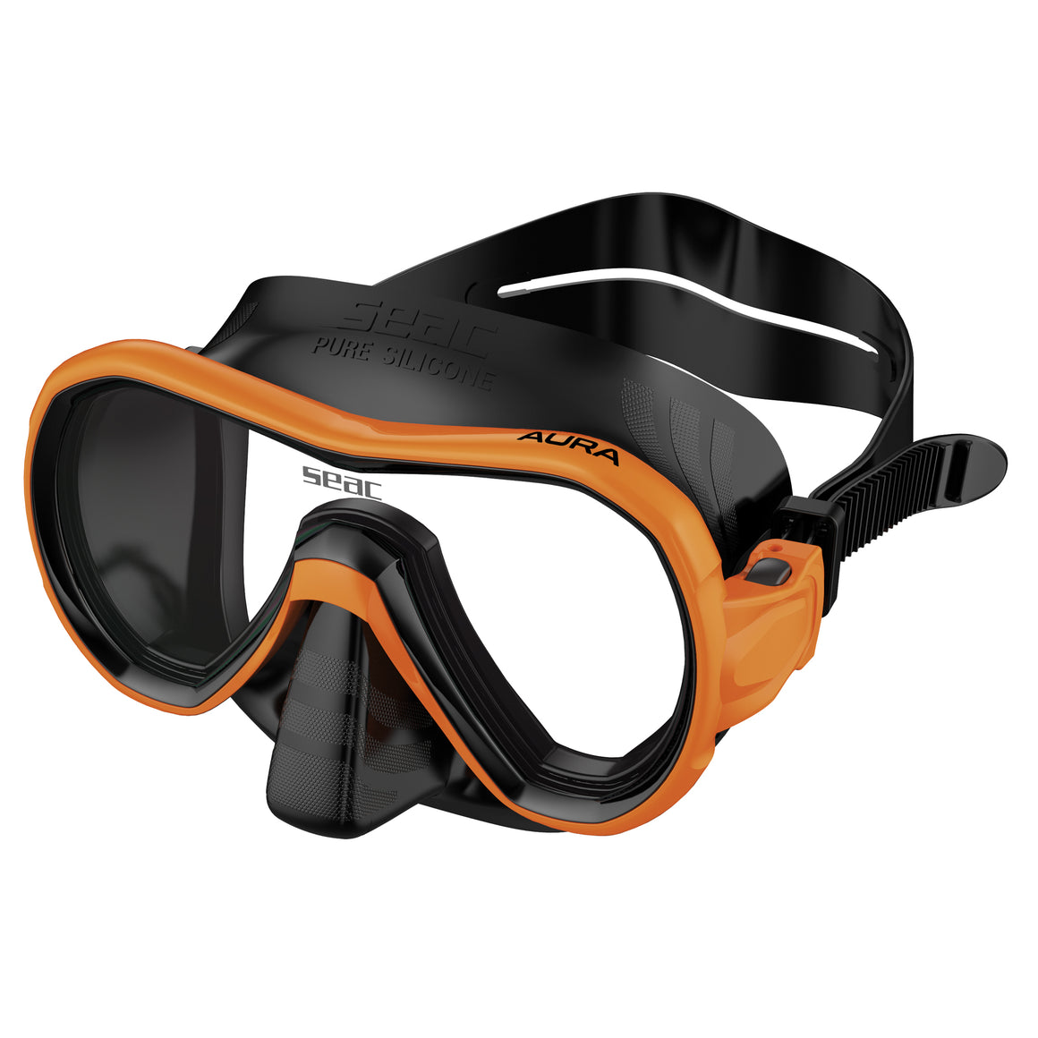 Seac Aura Antifog maschera snorkeling Nero/Arancio