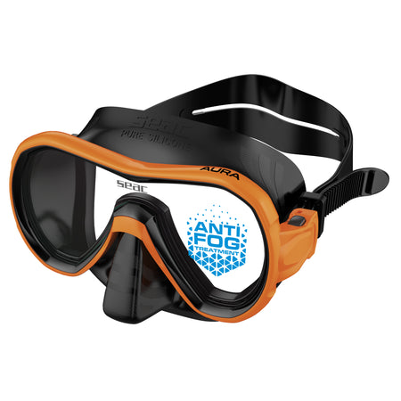 Seac Aura Antifog maschera snorkeling Nero/Arancio