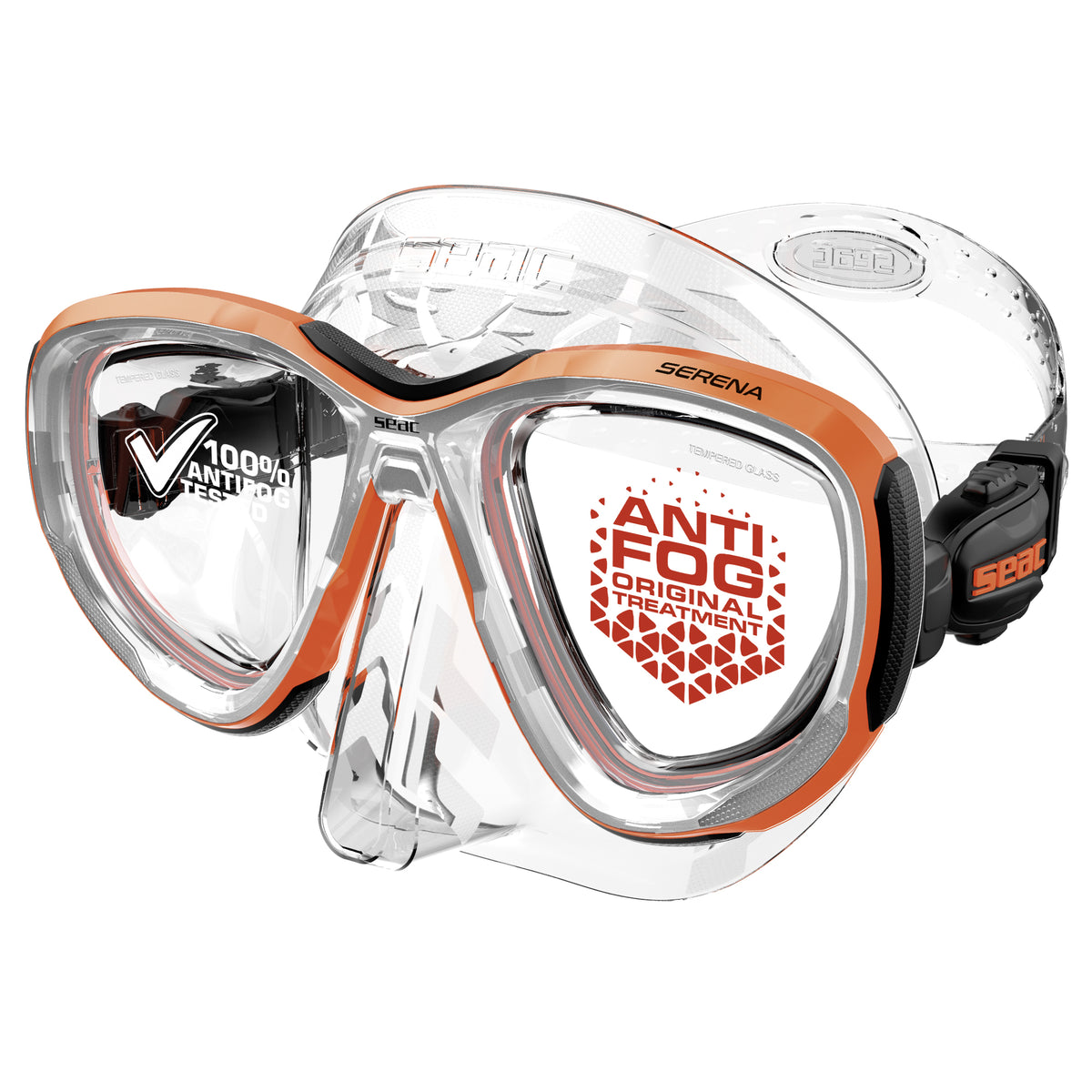 Seac Serena Antifog silicone trasparente Arancio