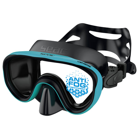 Seac Venere Antifog maschera snorkeling bambini Nero/Tiffany