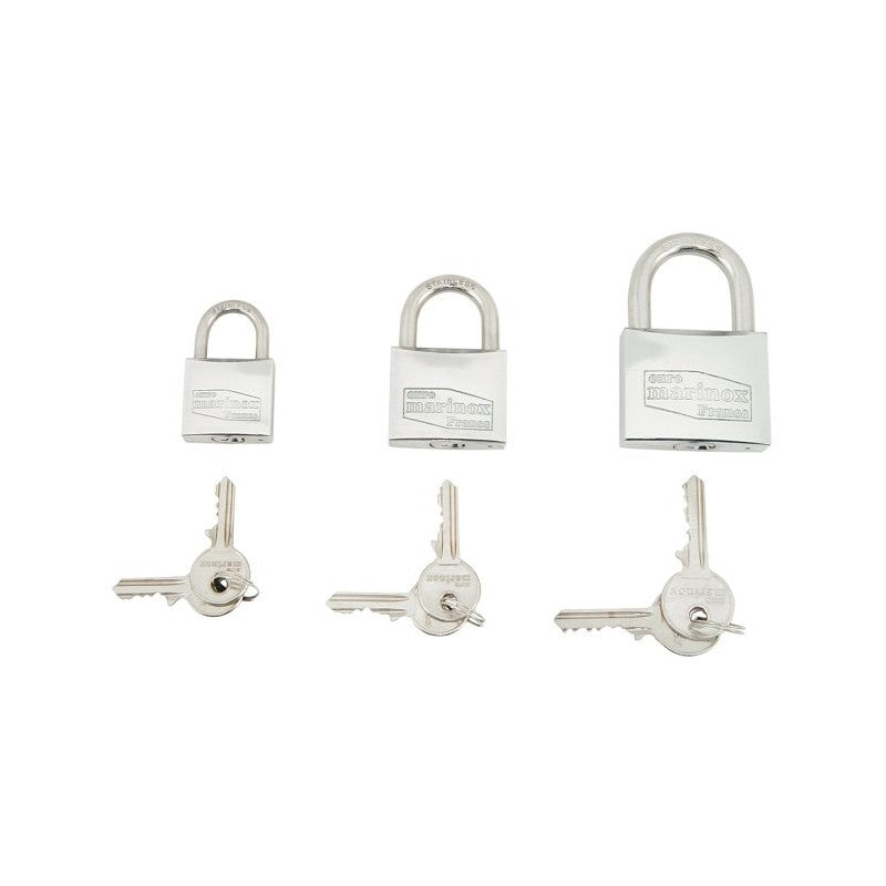 Plastimo Set 3 Edelstahl-Vorhängeschlösser Kurzer Bügel Gleicher Schlüssel