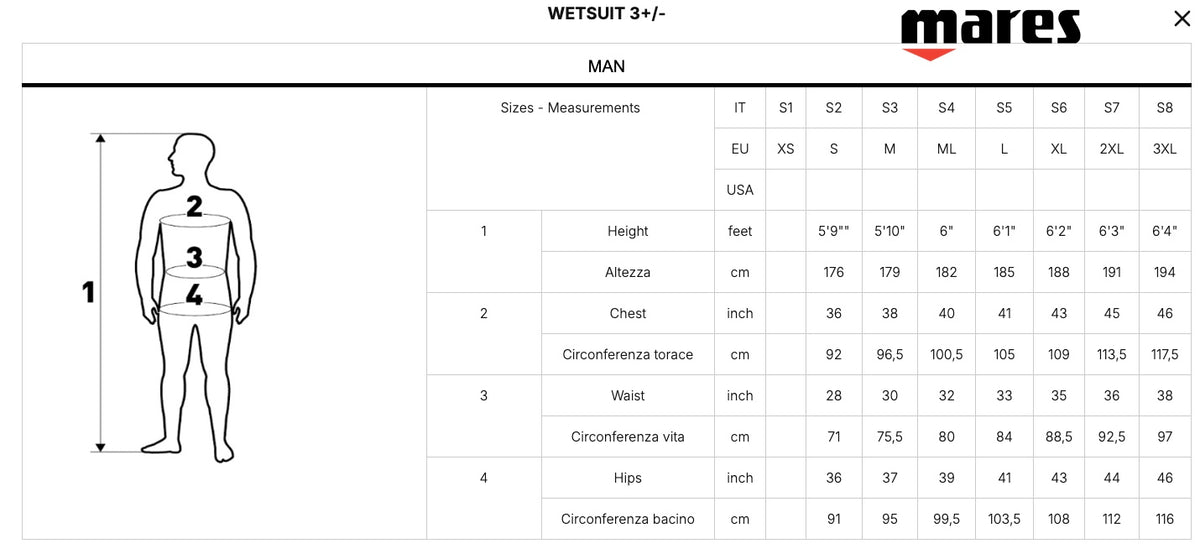Mares 412382 Combinaison En Néoprène Homme - Idéale Pour Eaux Tempérées