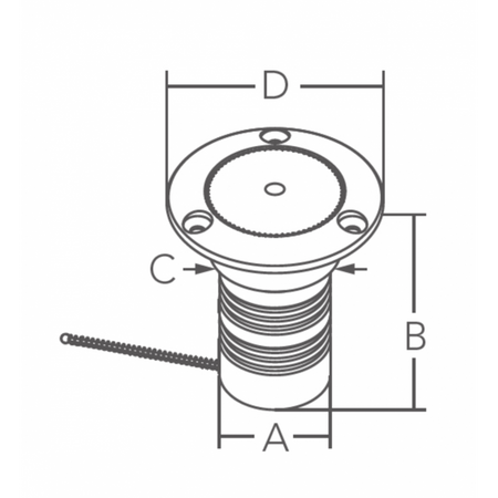 Tappo inox 316 Fuel 38mm Marine Town