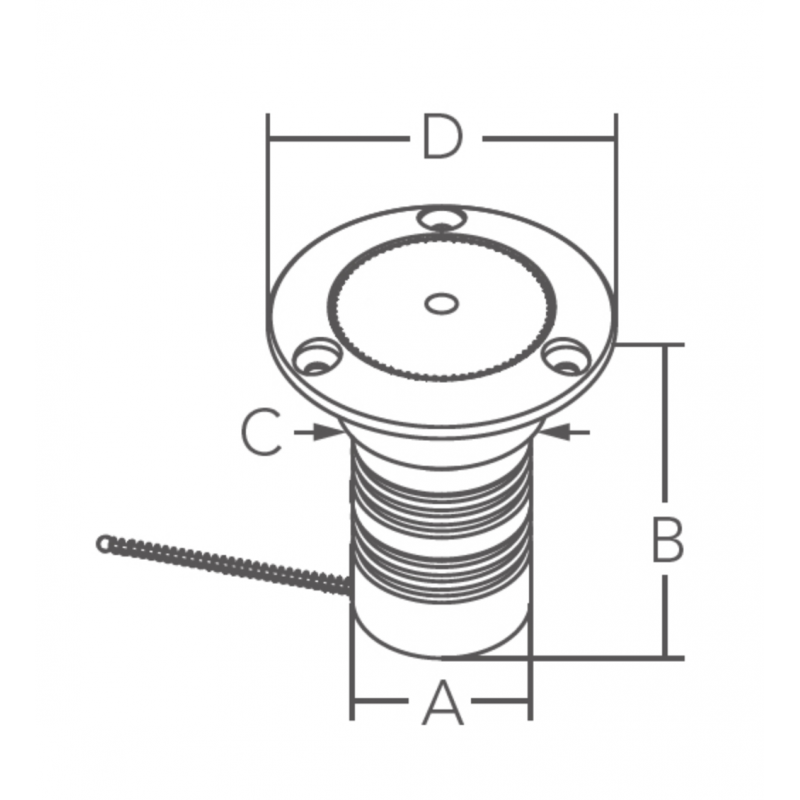Tappo inox 316 Waste 38mm Marine Town