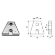 Anodo per motori Volvo-Penta F-VPX-38 Zinco