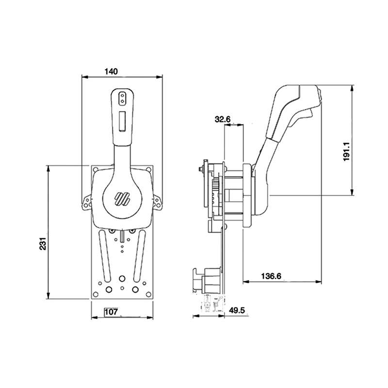 Ultraflex Scatola Comando B310 B Monoleva con Trim e Blocco Leva - immagine 2