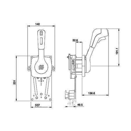 Ultraflex Scatola Comando B310 B Monoleva con Trim e Blocco Leva - immagine 2