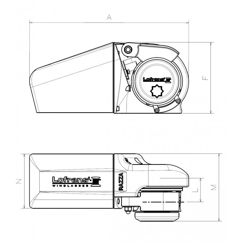 Lofrans Razza Winch 800W 12V