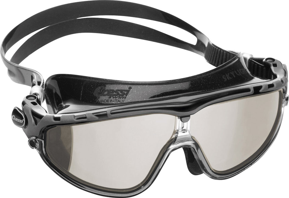 Cressi Skylight Swim Goggles Black/Grey - Mirrored Lens